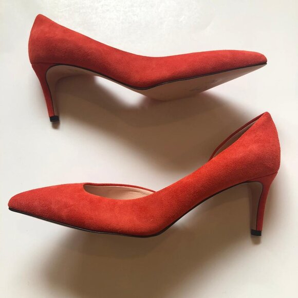 J Crew Shoes - J Crew, D'Orsay, Pointed Toe, Orange, Suede Heels, Size 8.5, NWOB, appx 2.3/4"